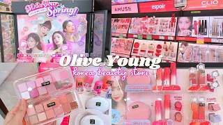 Makeup and skincare shopping at Olive Young Korea |  New spring makeup! #kbeauty