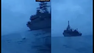 Видео атаки ВСУ на российский корабль Иван Хурс