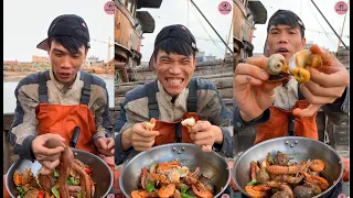 ASMR MUKBANG | SPICY SEAFOOD BOIL 🐙🦑 SQUID OCTOPUS KING TIGER SHRIMP MUSHROOMS EATING SOUNDS 먹방  #14