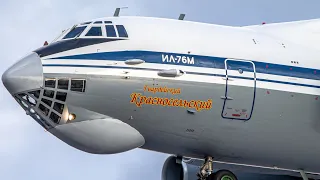 Ил-76М RF-86875 Посадка, руление взлёт