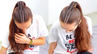 DUTCH LACE BRAIDS PONYTAIL