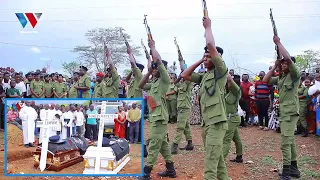 MAZISHI YA ASKARI WANANDOA WALIOFARIKI KWENYE AJALI / POLISI WAFYATUA RISASI