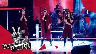 Diana Petrosyan vs Sona Dunoyan vs Robert Koloyan ‘Uptown Funk/Գութան’-Battle–The Voice of Armenia 4