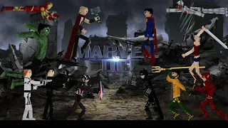 Avengers vs Justice League in People Playground