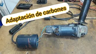 Reparacion de esmeril bosch, adaptacion de carbones