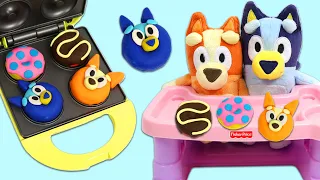 Disney Junior Bluey & Bingo Pretend Baking Play Doh Donuts | Fun & Easy DIY Play Dough Crafts!