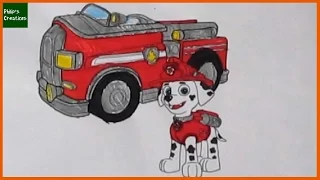 Paw Patrol Marshall Fire Truck | Coloring Pages