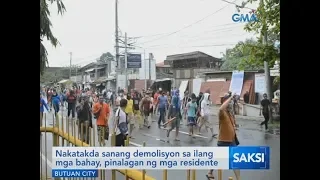 Saksi: Nakatakda sanang demolisyon sa ilang mga bahay, pinalagan ng mga residente