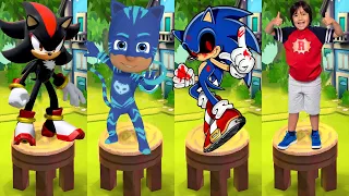 Tag with Ryan vs Sonic Dash - PJ Masks Catboy vs Shadow the Black Hedgehog All Characters Unlocked