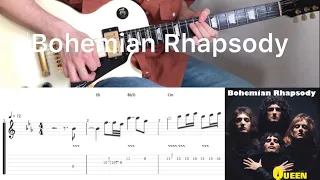 Queen – Bohemian Rhapsody (guitar solo cover with tab)