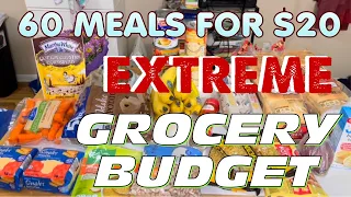 $20 FEEDS MY FAMILY 60 INDIVIDUAL MEALS | EXTREME EMERGENCY GROCERY BUDGET