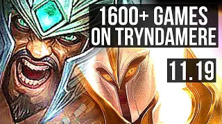 TRYNDAMERE vs KAYLE (TOP) | 3.4M mastery, 1600+ games, 7/1/1, Godlike | NA Diamond | v11.19