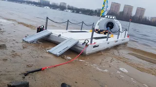 ПАРОМ с турбиной … Тест на воде! Пытаюсь перевезти внедорожник. Часть 3