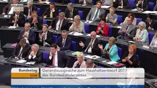 Haushalt 2017: Angela Merkel zur Generaldebatte im Bundestag 07.09.2016