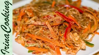 Салат С ФУНЧОЗОЙ и Курицей 🐔 Корейская Кухня Chicken and Glass Noodles Salad ✧ Ирина Кукинг