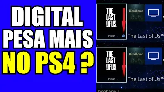 MÍDIA DIGITAL NO PS4 OCUPA MAIS ESPAÇO NO HD QUE MÍDIA FÍSICA ? VEJA O TESTE