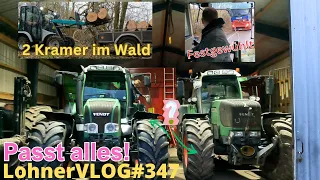 LohnerVLOG#347 Holz holen mit Kramer KL11 und Kramer 5035 Allrad I 2x Fendt 926 passt in die Halle