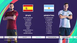 PES 2021 Gameplay : Spain VS Argentina (1-0) Professional Level