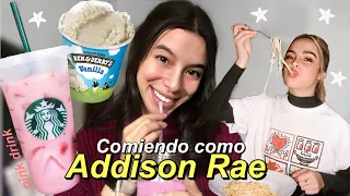 UN DIA COMIENDO como ADDISON RAE | dieta + rutina de ejercicio (booty workout)