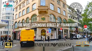 [4K] 🇩🇪 Frankfurt after Rain 🌨 | Walking through a most Expensive Street 😱