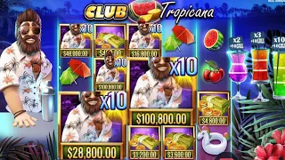 Club Tropicana slot huge high stake $24,000 bonus buy compilation big bass game