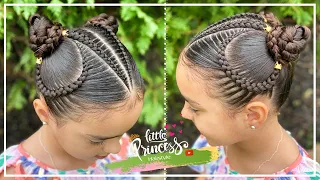 PEINADO CON TRENZAS PEGADAS Y CHONGO | FACIL DE HACER | Trenzas Africanas