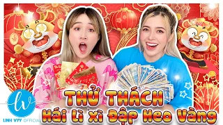 Thử Thách Hái Lì Xì Đập Heo Vàng - Linh Vy Nhận Lì Xì Sớm I Linh Vyy Official