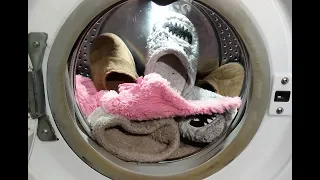 Experiment - Slippers - in a Washing Machine - Centrifuge