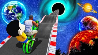 SHINCHAN AND FRANKLIN TRIED THE IMPOSSIBLE ROADWAY TO SPACE PARKOUR CHALLENGE GTA 5