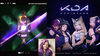 DIE FOR POP STARS | Die for you X Pop Stars [K/DA X VALORANT MASHUP ft. Zedd & Seraphine]