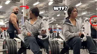 Man THREATENS Woman For Filming In The Gym