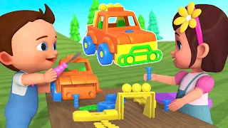 DIY Jeep Toy Car Assemble - Little Baby Boy & Girl Fun Play | Preschool Kids Activities 3D Cartoons