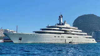 Eclipse Superyacht Gibraltar Departure & Helicopter Landing 4K