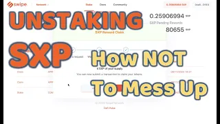 Swipe SXP UNSTAKING Comprehensive (On-chain Withdraw & Claims)