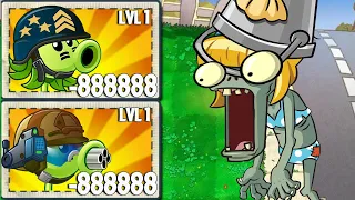 PvZ 2 All Plants Level 1 Power Up Vs 40 Bikini Conehead Zombie - Who is best plant?