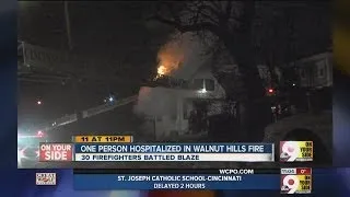 One hospitalized in Walnut Hills fire