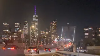 Brooklyn Bridge at Night to Midtown via FDR Drive