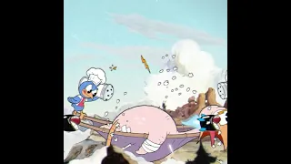 Mugman used TWO EX ATTACKS and MINI BOMBS to KILL Wally Warbles and get EATEN 😨 | #cuphead #shorts