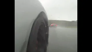 Subaru WRX on a very wet Sonoma Raceway