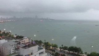 Storm rolling in over Pattaya Bay