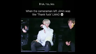 when the cameraman was so immersed in Jimin's beauty that he forgot and stayed too long filming him