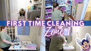 Zone 1 Cleaning for the FIRST TIME | Fly Lady | Why establishing Routines is Key