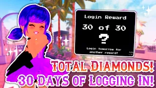 HOW MANY DIAMONDS I Got From A ONE MONTH LOGIN STREAK! Royale High Info