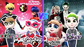 My Talking Angela 2 😍|| Miraculous Ladybug And Cat Noir Vs Harley Quinn And Joker || New Gameplay