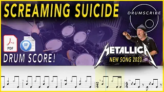 Screaming Suicide - METALLICA NEW SONG 2023 | DRUM SCORE Sheet Music Play-Along | DRUMSCRIBE