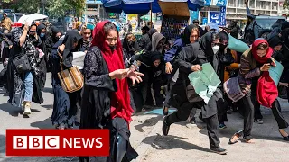 Taliban break up rare protest by Afghan women in Kabul - BBC News