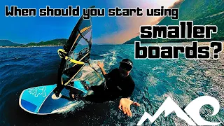 When to change to smaller windsurf boards? #insta360 #windsurf