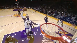 LeBron James monster dunk over the Clippers at 39 years old.