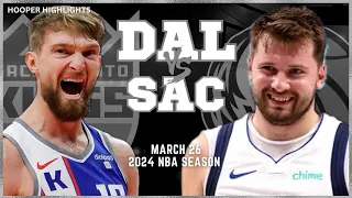 Dallas Mavericks vs Sacramento Kings Full Game Highlights | Mar 26 | 2024 NBA Season