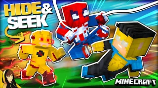 SUPER HERO & VILLIAN - HIDE & SEEK MANHUNT!!! | Minecraft [Fisk's Superheroes Mod] #1